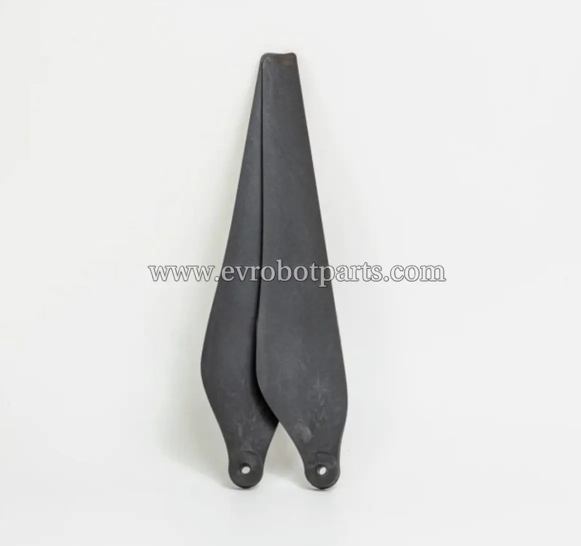 Black drone propeller without colored tip showing standard blade design and mounting configuration for drone applications