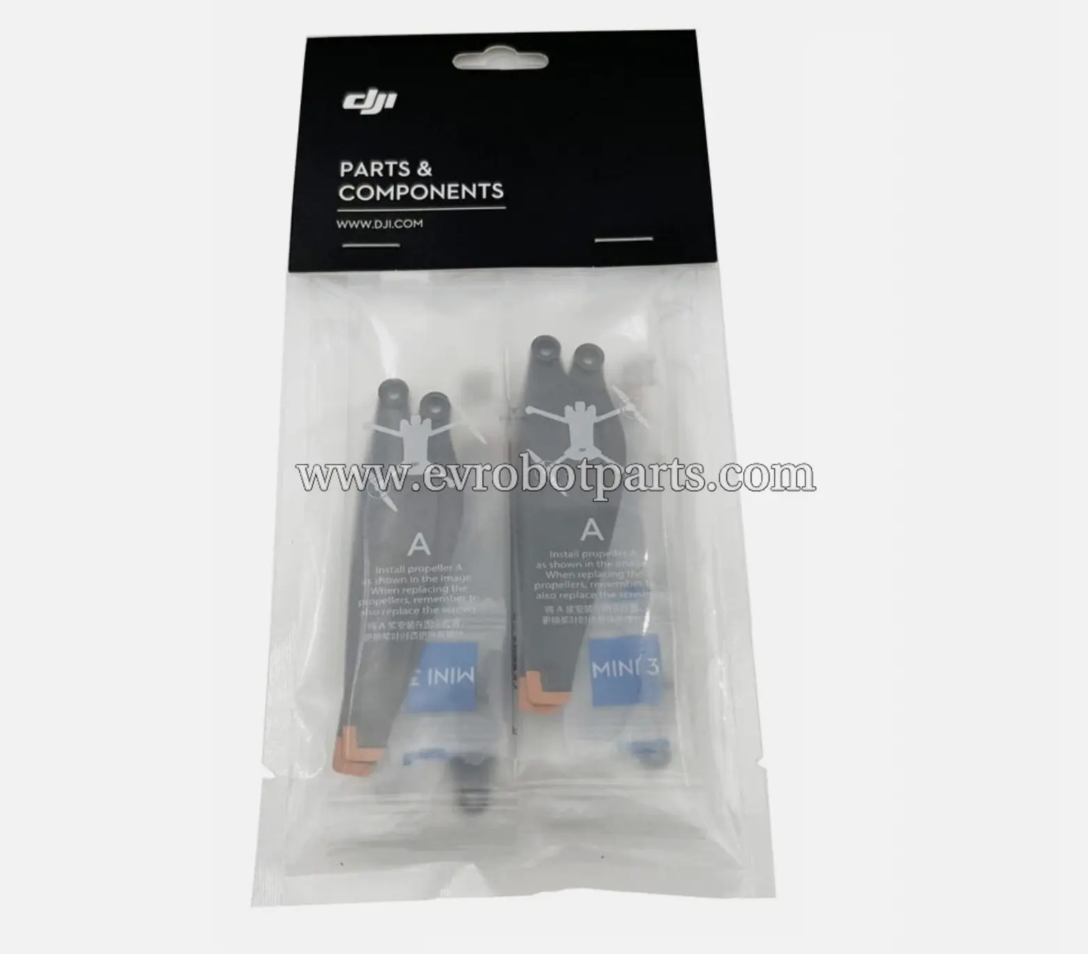 DJI Parts & Components package containing two sets of DJI Mini 3 propellers labeled A